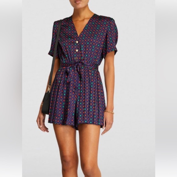 Sandro Paris Pants - New SANDRO Curry Satin Romper